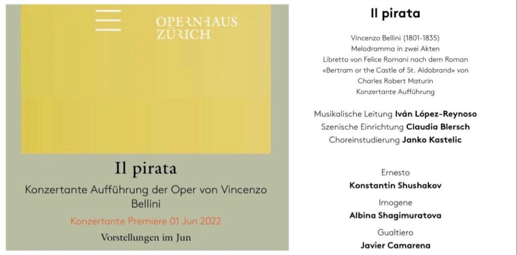 Javier Camarena e Iván López se lanzan al abordaje de la Ópera de Zúrich con 'Il Pirata' 7 Opera de Zúrich