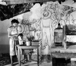 Donan el mural "Xibalbá" de Rina Lazo al Museo de Bellas Artes 6 Recuerdan a Rina Lazo , la alumna de Diego Rivera primera mujer muralista en entrar al Palacio de Bellas Artes.