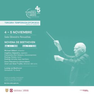 La Orquesta Filarmónica de la Ciudad de México interpretará la Novena Sinfonía de Ludwig van Beethoven en compañía del Coro Filarmónico Universitario y cuatro grandes voces de renombre en el país