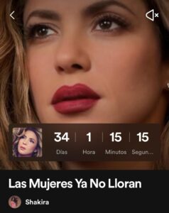 Shakira prelanza "Las Mujeres ya no lloran" en Spotify 6 Shakira inicia el año con nuevo álbum: Las Mujeres ya no lloran, el cual estará disponible el próximo 22 de marzo