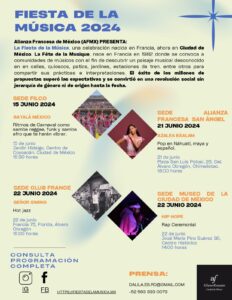 El festival francés La Fiesta de la Música llega al Museo de la CdMx 6 El Museo de la CdMx, sede de la 42 edición de La Fiesta de la Música, que organiza el Ministerio de Cultura del gobierno de Francia a través de la Alianza Francesa de México
