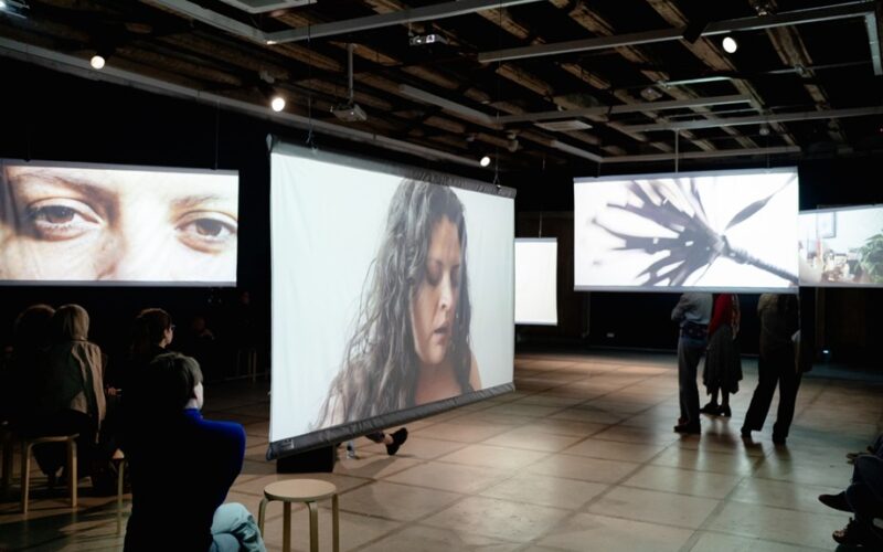 Mujeres en el trabajo. Encrucijadas, ritmos y continuidades (Women at Work — Crossroads, Rhythms, and Continuities) es una videoinstalación documental que explora los diferentes contextos laborales de 11 mujeres de la Ciudad de México y Bucarest