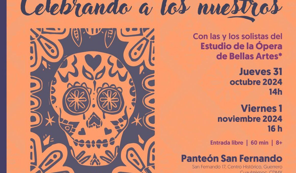 Estudio de la Ópera de Bellas Artes canta en el Panteón de San Fernando en concierto por Día de Muertos