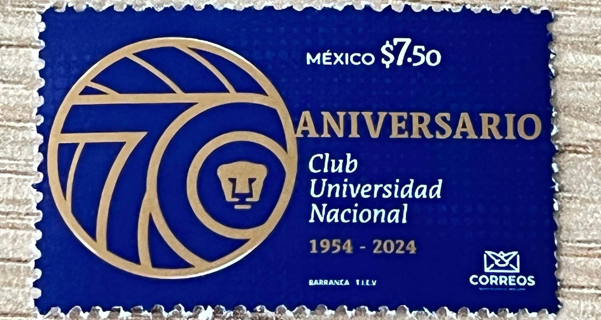 Pumas futbol unam club universidad estampilla placa