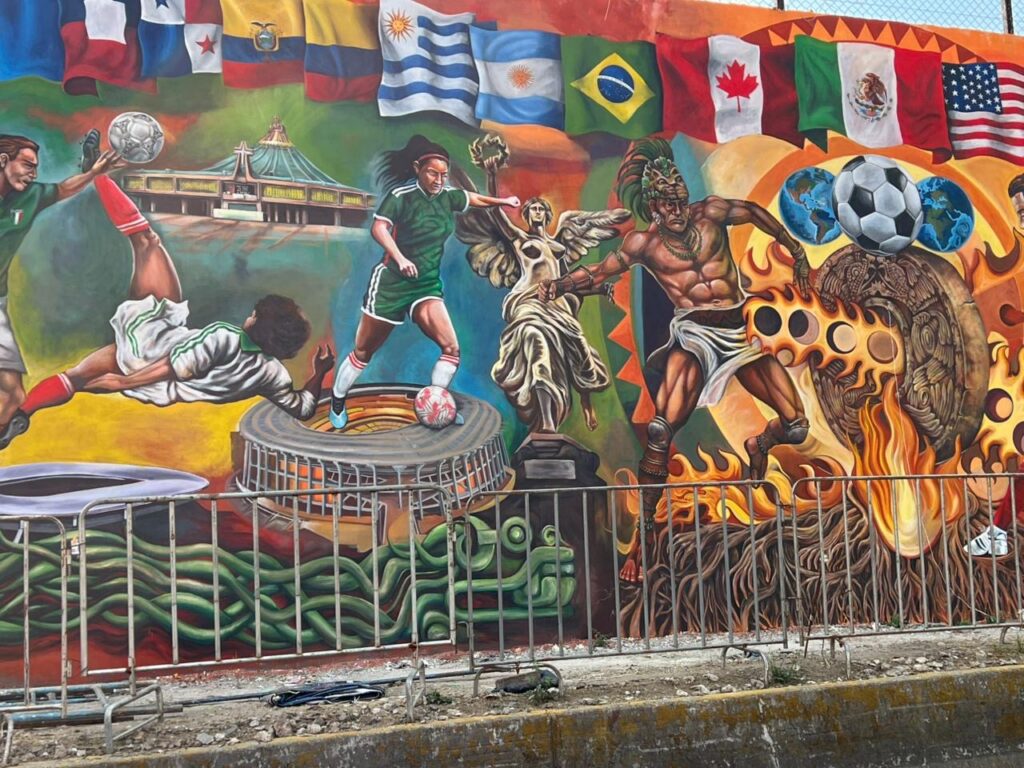 'Futbol' logra el Guinness a mural pintado a pincel más grande 8 Mural dedicado al Mundial busca el Récord Guinness
